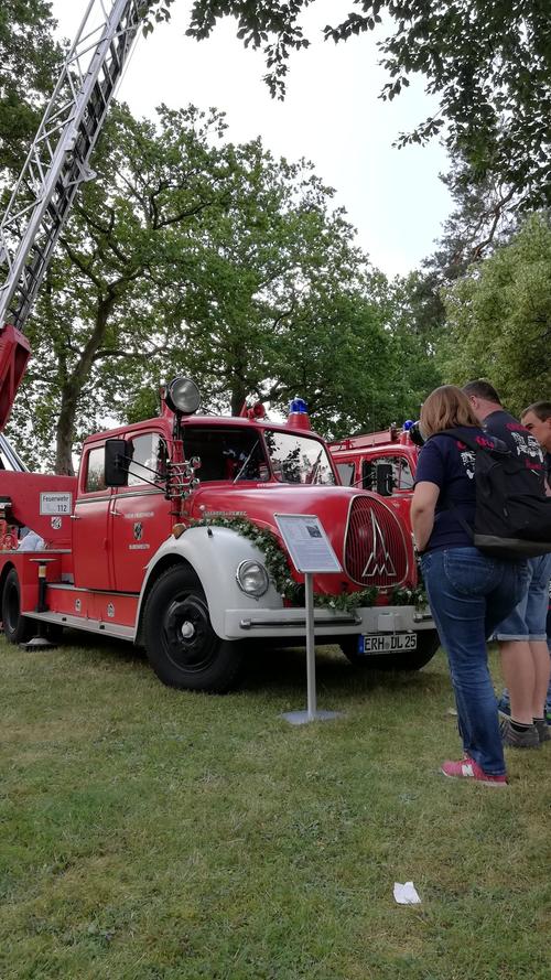 "Alt und rot" lautete die Vorgabe beim Treffen der Feuerwehrfahrzeuge in Heilsbronn.