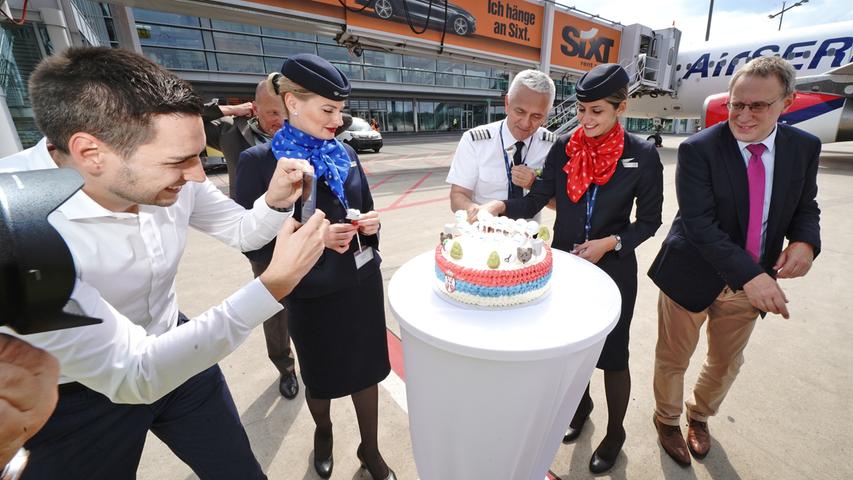 Air Serbia feiert Flug-Premiere am Nürnberger Flughafen