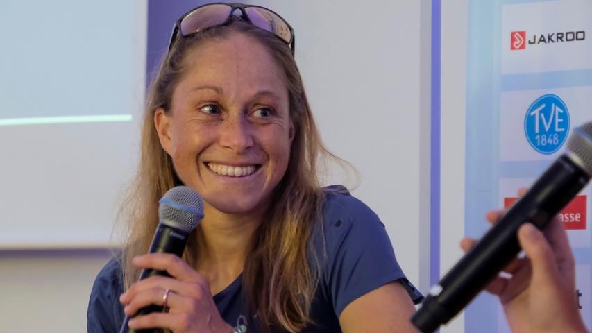 Hier stellte sich Profi-Triathletin Kristin Liepold vor. Die 35-Jährige ist viermalige Ironman-Siegerin und jetzt nach ihrer Baby-Pause zurück in der Weltspitze.