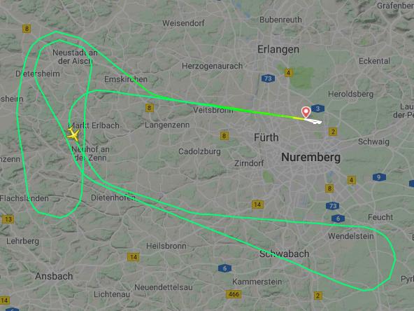 Luftnotlage über Nürnberg: Boeing dreht auf 5000 Fuß ab