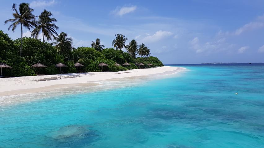 Keine Autos, keine Straßen - nur Sand und dichter Urwalbbewuchs. Auf den paradiesischen Insel der Malediven ist der Gast eigentlich nur barfuß unterwegs. Größtenteils sind die Inseln per pedes zu bewältigen, denn so groß sind sie nicht.