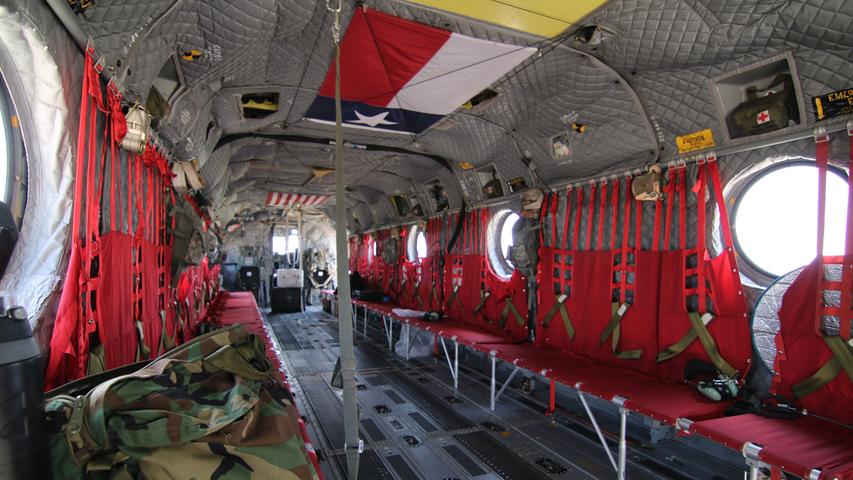 Das Innere des Chinook Hubschraubers