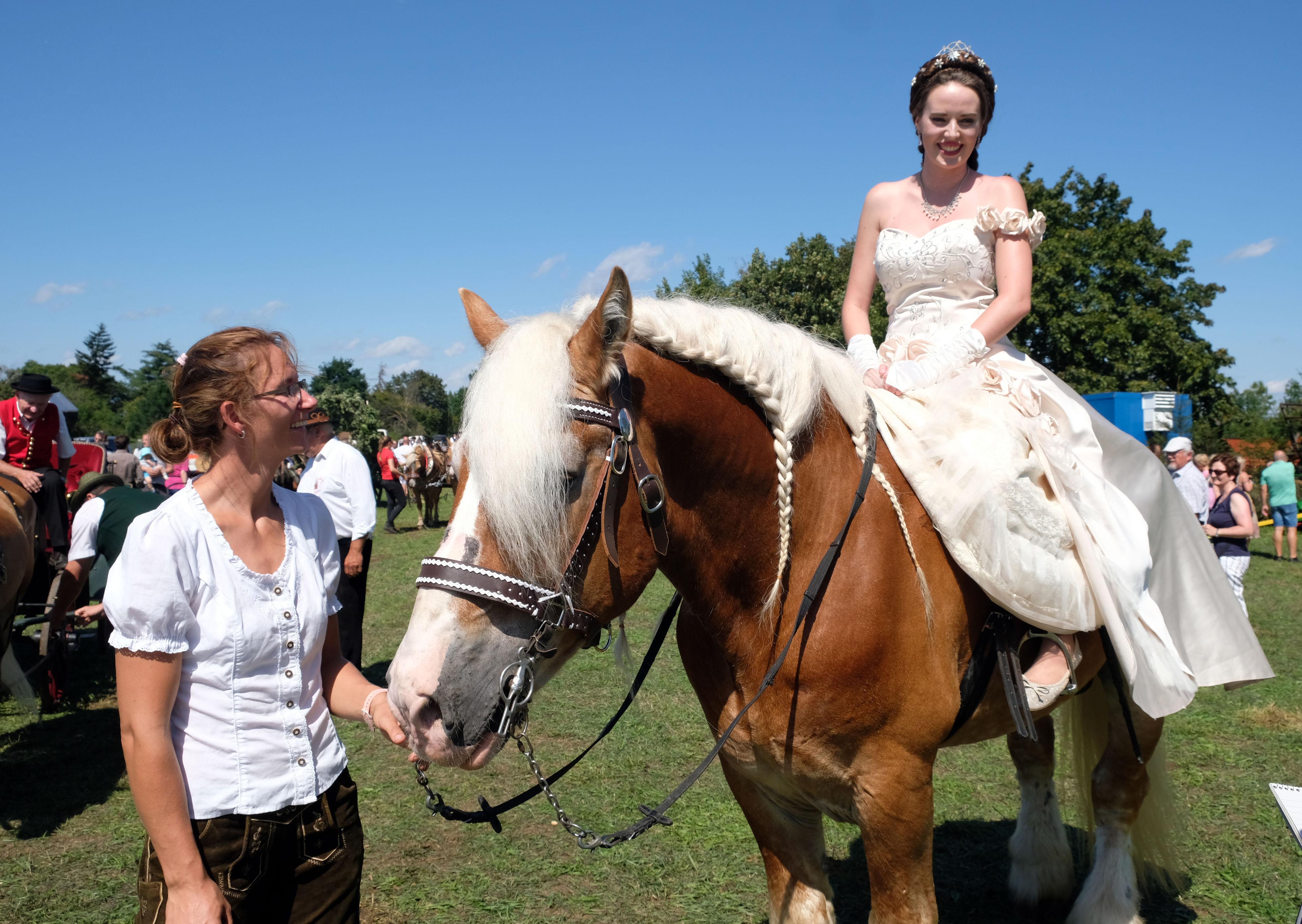 Dann durfte Sissi auch noch selbst auf einem Ross Platz nehmen.