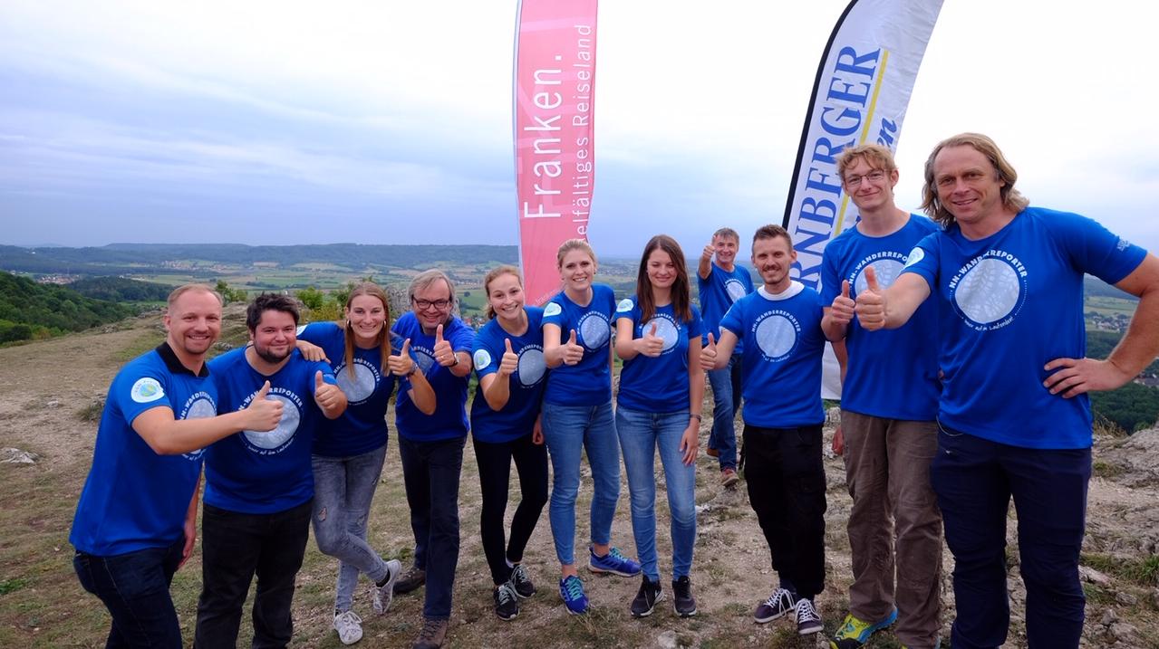 Die Wanderreporter 2019: Jörg Hentschel (Tourismusverband Franken), Timo Schickler, Marina Hochholzner, Matthias Kronau, Lidia Piechulek, Anne Kleinmann, Isabel-Marie Köppel, Kurt Heidingsfelder, Micha Schneider, Kevin Gudd, Ulrich Büscher (VGN), Die Wanderreporter 2019: Jörg Hentschel (Tourismusverband Franken), Timo Schickler, Marina Hochholzner, Matthias Kronau, Lidia Piechulek, Anne Kleinmann, Isabel-Marie Köppel, Kurt Heidingsfelder, Micha Schneider, Kevin Gudd, Ulrich Büscher (VGN),