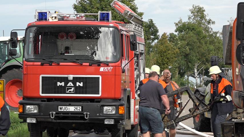Heu und Stroh fingen Feuer - Brand in Geiselsberg