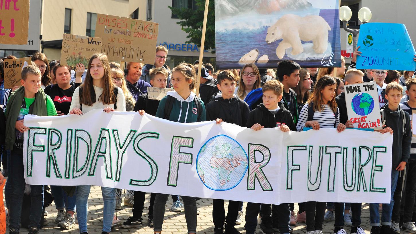 Im Zeichen der Zukunft: Insgesamt rund 1000 Teilnehmer hatten die zwei Fridays-for-Future-Demonstrationen in Forchheim, die in diesem Jahr stattfanden.