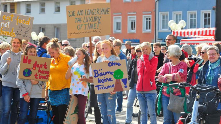 Mit rund 500 Teilnehmern fand am Freitagmittag die zweite "Fridays for Future"-Demo in Forchheim statt. Der Protestmarsch führte wieder vom Stadtpark bis auf den Paradeplatz - diesmal hatten sich aber mehr Eltern und Beschäftigte den Jugendlichen angeschlossen.