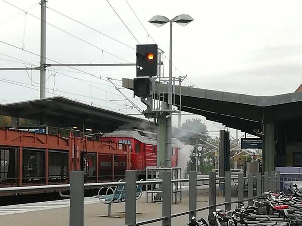 Lok stand in Flammen: Erlanger Bahnhof war geräumt