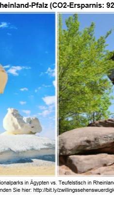 Pyramiden sind Schnee von gestern Ägypten ist nicht nur bekannt für seine riesigen Pyramiden, sondern auch für andere eindrucksvolle Monumente. So bietet sich Abenteurern im White Desert Nationalpark, mehr als 400 km südwestlich von Kairo, ein unglaublicher Anblick: die Steinformationen des Parks! Vor über 80 Millionen Jahren entstanden, nahmen die Kalkgebilde durch Erosion verschiedenste Formen an. So sahen Besucher in den Formationen bereits einen riesigen Baum mit einem Huhn darunter, doch auch einen Pilz und sogar Menschenköpfe formte die Fantasie bereits aus den Felsen. Zu Tisch mit dem Teufel Keine Sorge! Für solche einzigartigen Felsformationen muss es nicht bis nach Ägypten gehen. Stattdessen finden sich auch in Deutschland ähnliche Gebilde – nämlich im Hinterweidenthal im Pfälzerwald. Dort ragt ein steinerner Pilz ganze 14 m in die Höhe, der auch als Teufelstisch bekannt ist. Er zählt zu den Wahrzeichen der Pfalz und verdankt seinen Namen einem Gedicht von Fritz Claus, nachdem derTeufelimWaldnacheinemRastplatzsuchte.Als er keinen fand, soll er einfach zwei Steine aufeinander gelegt und sich daraus einen Tisch gebaut haben. Verrückt: Im Pfälzerwald gibt es viele dieser pilzförmigen Steinfelsen – 20 an der Zahl. Der Teufelstisch ist davon jedoch der größte.