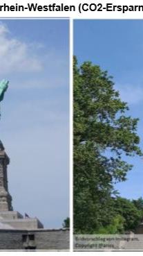 100 Meter Freiheit New York City ist die Stadt der Träume – und das stimmt! Denn wahrlich traumhaft ist auch                 die bekannte ​Statue of Liberty. Geschaffen als Symbol für die amerikanische           Unabhängigkeit, war die 92,99 m hohe Statue ein Geschenk Frankreichs.  
  
 Seit 1984 zählt die dargestellte römische Freiheitsgöttin Liberta mit der goldenen Fackel und             der Unabhängigkeitserklärung in ihren Händen zum UNESCO-Weltkulturerbe. Sie gilt als          eine der ​höchsten Statuen der Welt und ist auf Liberty Island im New Yorker Hafen zu                finden. 
  
 Römer gegen Germanen Doch wer braucht schon die Freiheitsstatue, wenn ihr kleiner Bruder im Teutoburger Wald             mindestens genauso interessant ist? Mit knapp 53 m Höhe ist das​Hermannsdenkmal​zwar             kleiner als seine große Schwester, dafür aber die größte Statue in Deutschland. Erbaut             wurde das Denkmal zwischen 1838 und 1875 in Erinnerung an die Schlacht im Teutoburger              Wald, die der Cheruskerfürst Arminius mit seinen Truppen gegen die Römer gewann.  
  
  
 Wer statt der weiten Flugreisen lieber den Zug wählt und in Deutschland bleibt, der              spartinsgesamtmehrals36TonnenCO2proPerson–unddasalleinbeiderHinreise.                Also, heute schon mit dem Zug gefahren?