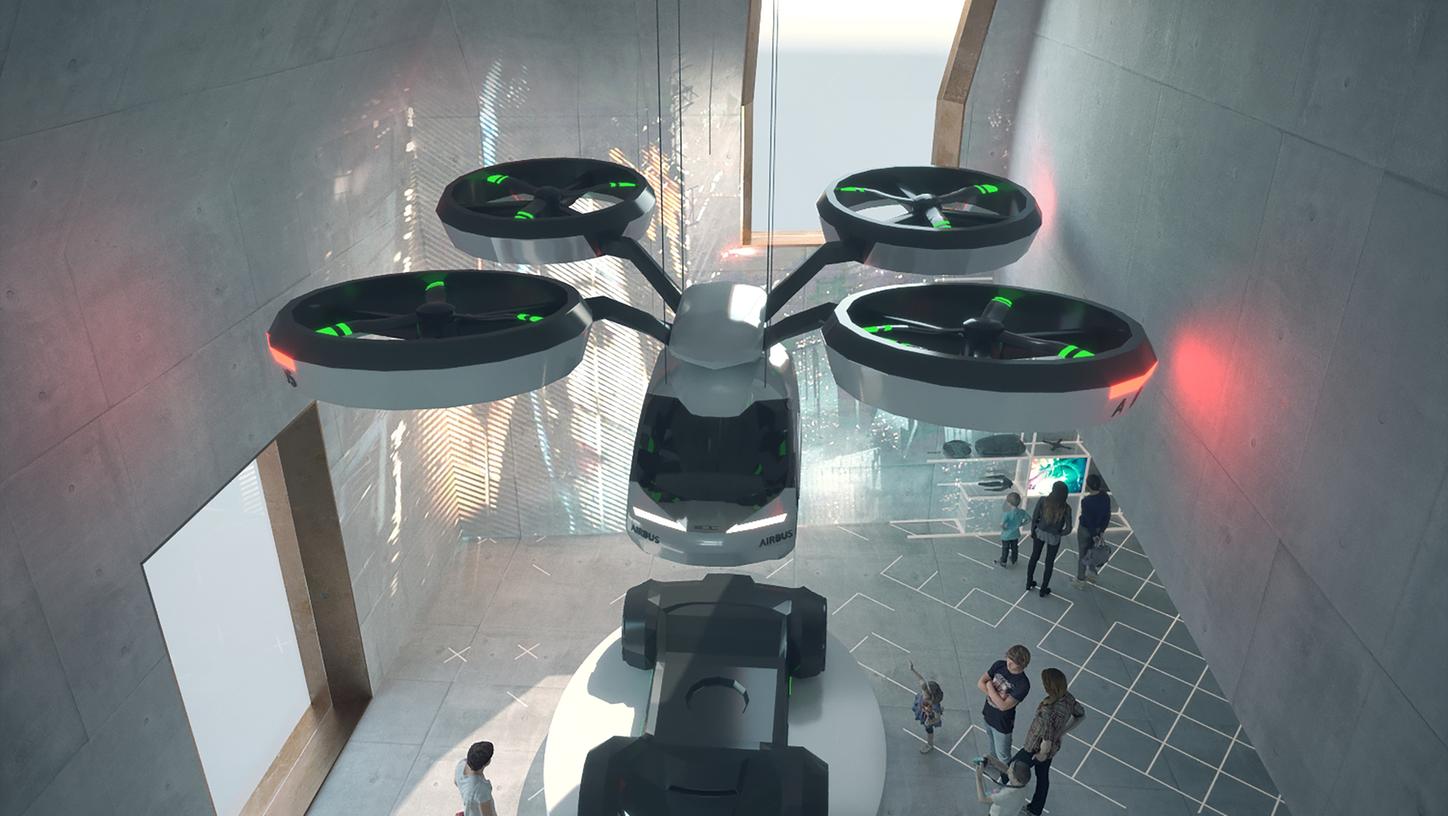 Mobilität gilt als wichtiges Zukunftsthema. Im neuen Museum können Besucher einen Blick auf eine "Auto-Drohne" werfen.