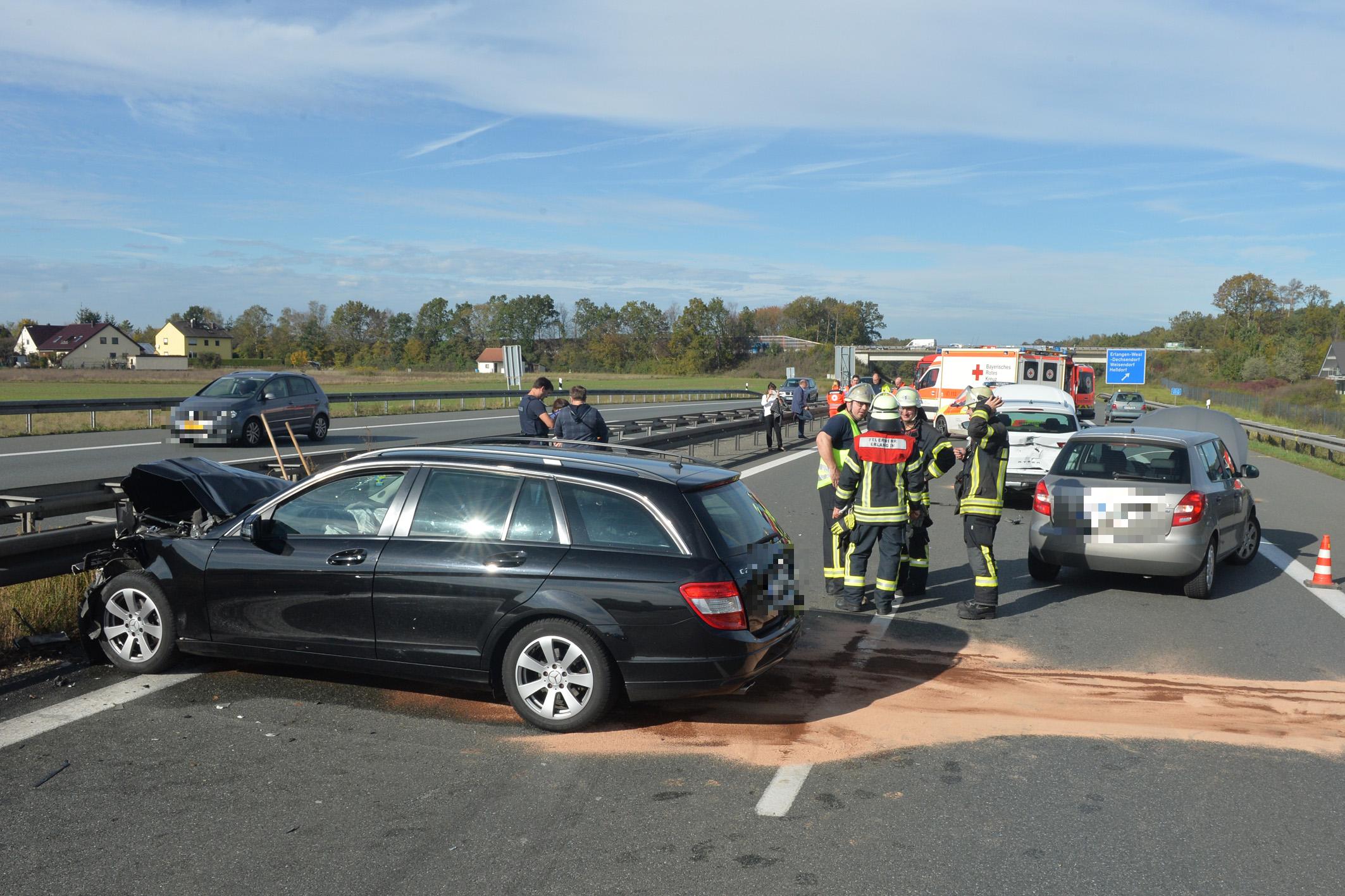 Fünf Verletzte Nach Auffahrunfall Auf Der A3 Bei Erlangen | Nordbayern