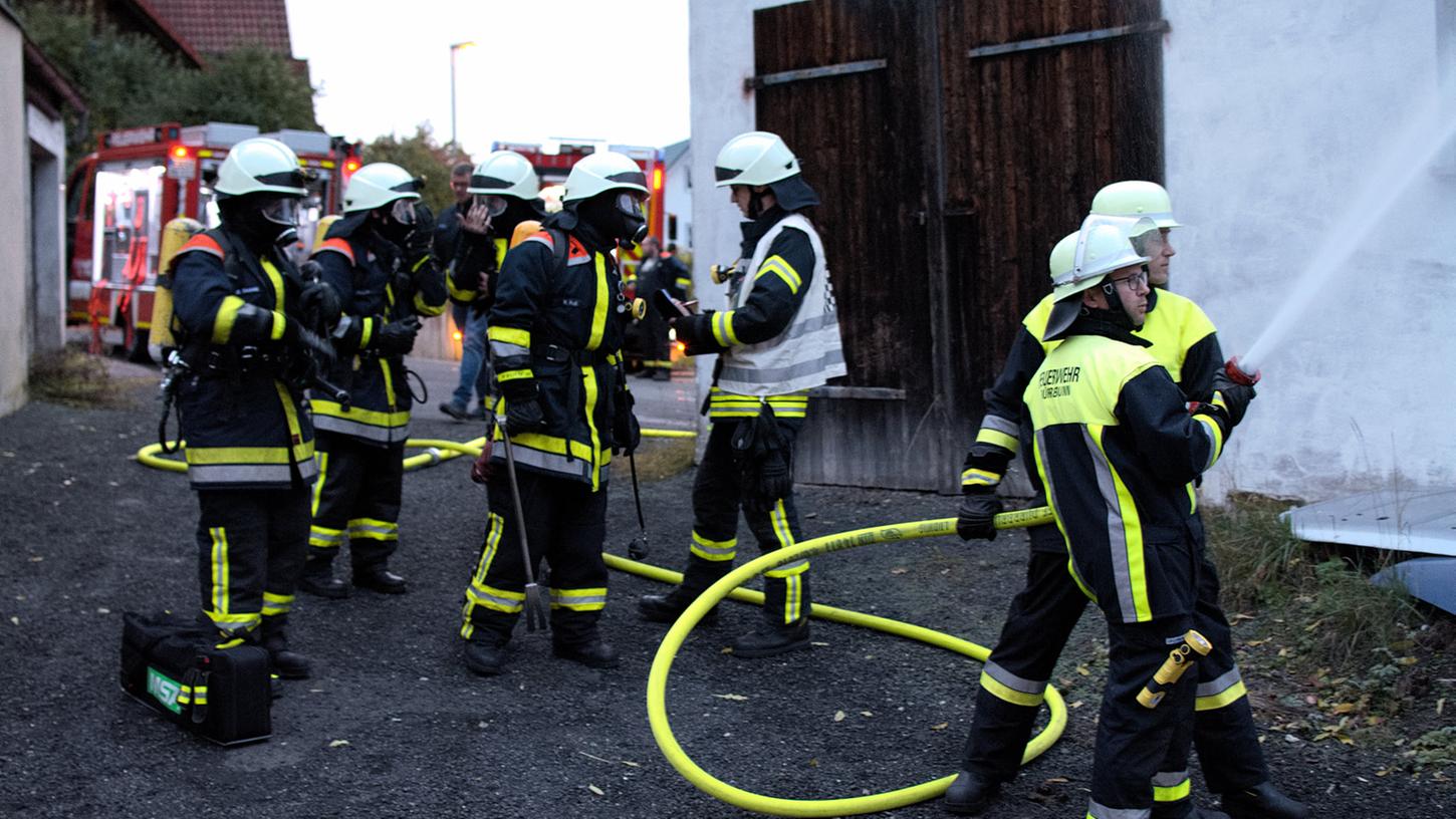 Feuerwehren Dürrbrunn, Unterleinleiter und Heiligenstadt probten Ernstfall