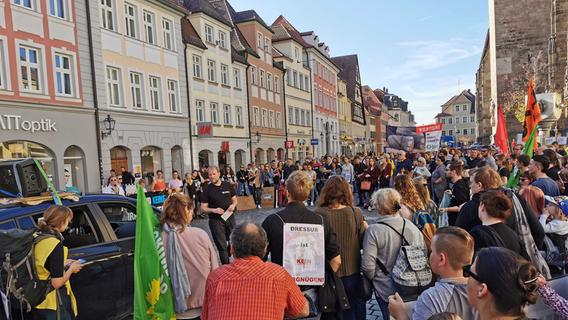Etwa 300 Menschen versammelten sich am Samstag in Ansbach.
