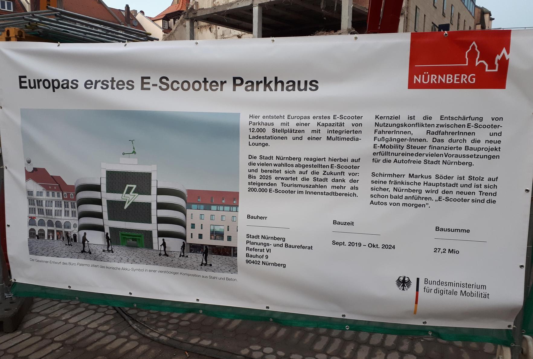Plakat Fur Nurnbergs E Scooter Parkhaus Sorgt Fur Wirbel Nurnberg Nordbayern De