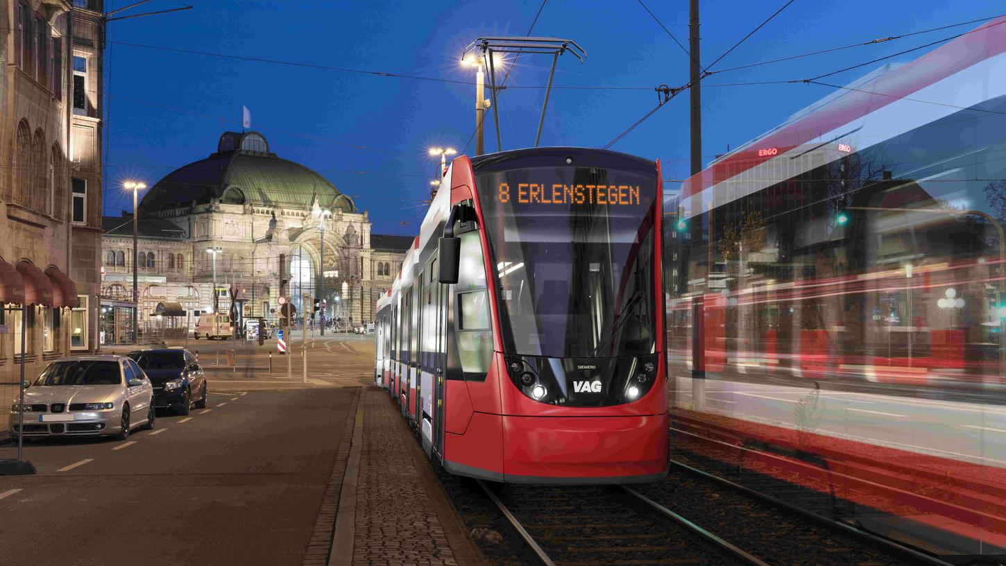 So sieht die Zukunft auf Nürnbergs Straßenbahnnetz aus: Mitte der 2030er Jahre will die VAG nur noch das neu gewählte Modell Avenio von Siemens einsetzen.