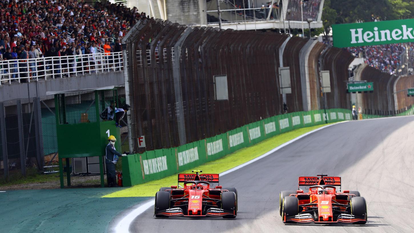 Ferrari-Zusammenstoß: Beim Großen Preis von Brasilien krachte es zwischen Vettel und Leclerc wortwörtlich.