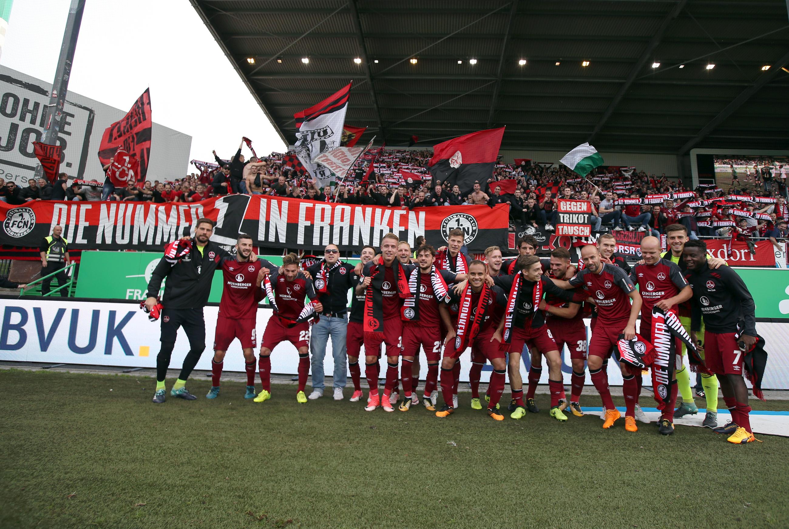 Ein Mal, ein einziges Mal, gewann der 1. FC Nürnberg ein Pflichtspiel im Ronhof, seit die Spielvereinigung Fürth die Greuther im Namen trägt. Der 3:1-Erfolg am 24. September 2017 war Nürnbergs erster Derby-Sieg in Fürth nach unglaublichen 38 Jahren, seit dem 4:1 am 20. Oktober 1979. In beiden Fällen stieg Nürnberg am Ende der Saison auf.