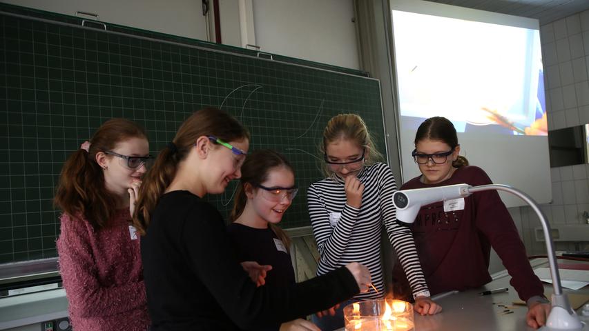 Schüler in Aktion beim dritten Jungforschertag des Kreises Forchheim