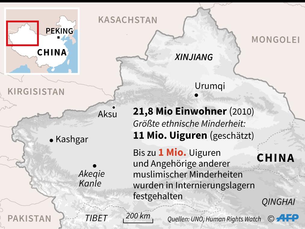 In China leben schätzungsweise zehn Millionen Uiguren, die meisten davon in der Region Xinjiang.