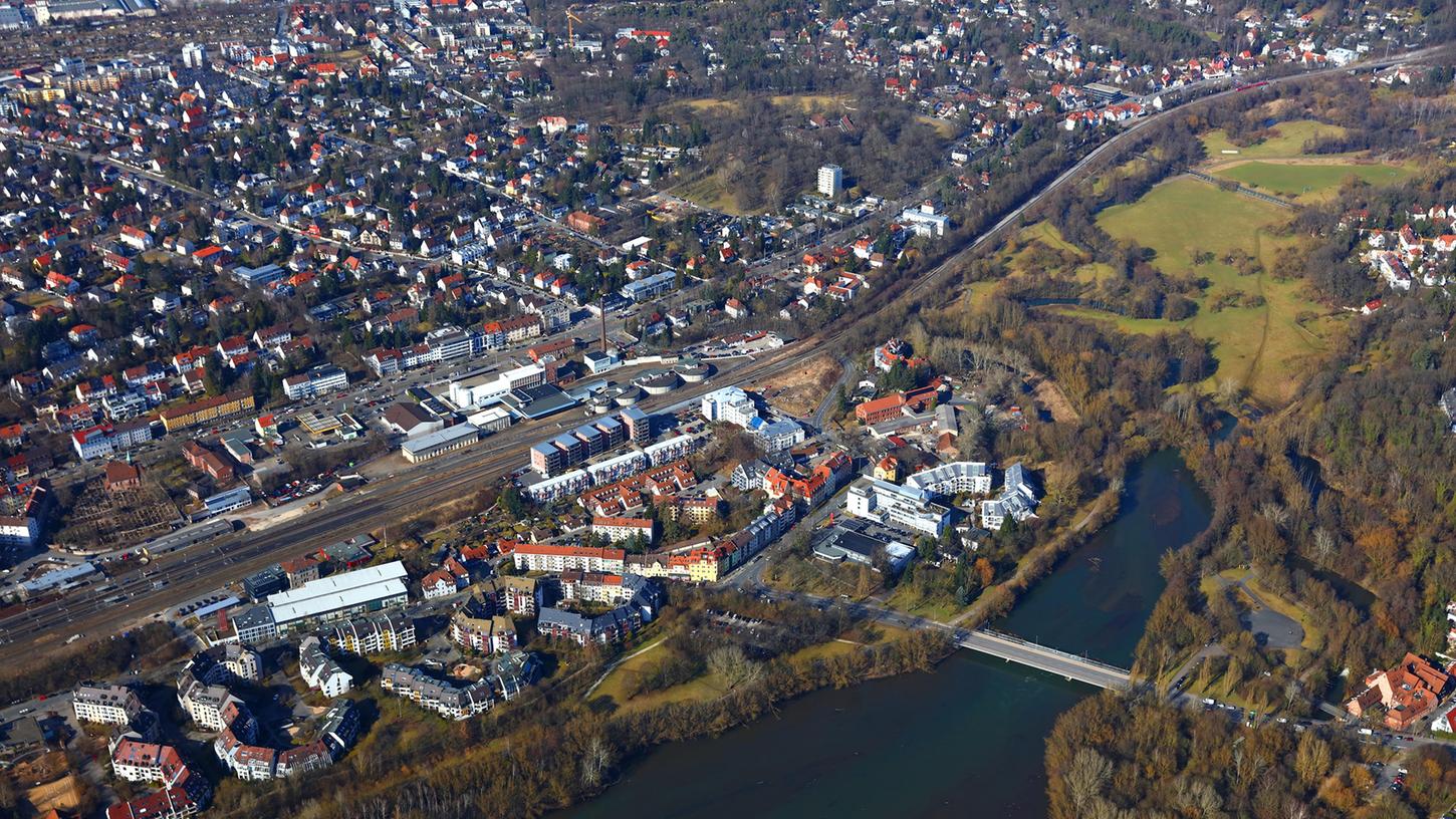 Ein Blick auf das Gebiet um den Wöhrder See. Wohnhäuser sieht man viele - doch das Angebot an Wohnraum reicht noch immer nicht aus.