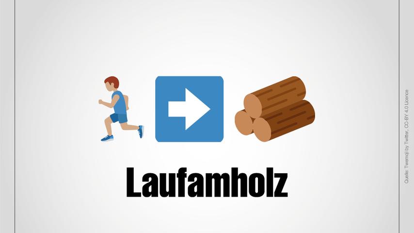 Laufen, Pfeil, Holz: Zusammen ergeben diese drei Emojis den Stadtteil Laufamholz.