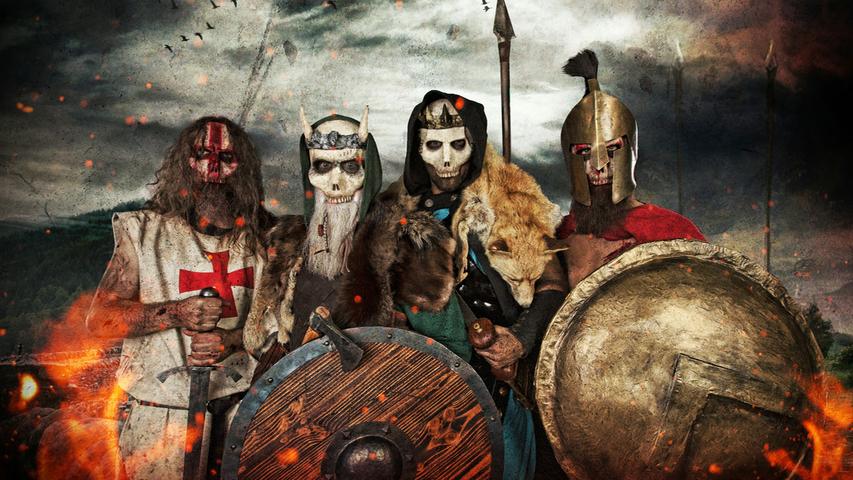 Ihre Masken spiegeln die Message ihrer Musik wider: Die Power-Metal-Band Warkings singt von epischen Schlachten und heroischen Gladiatoren.