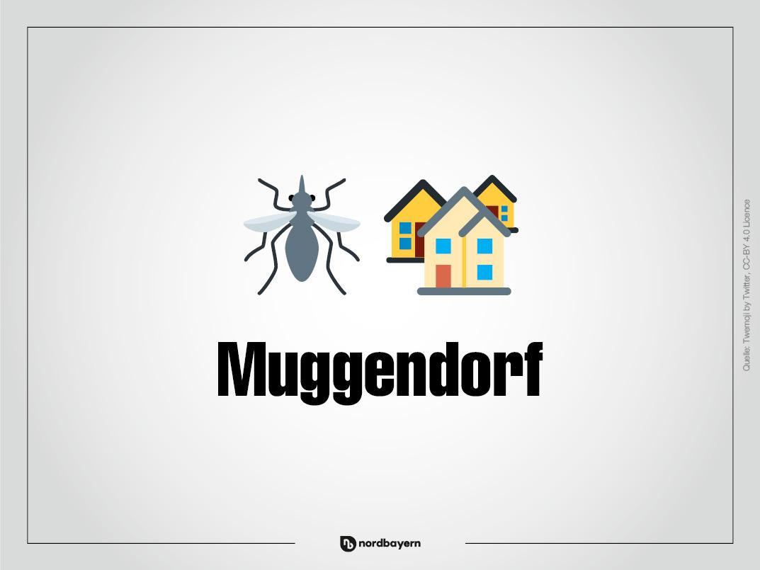 Eine Mücke und wenige Häuser: Das ist Muggendorf.
