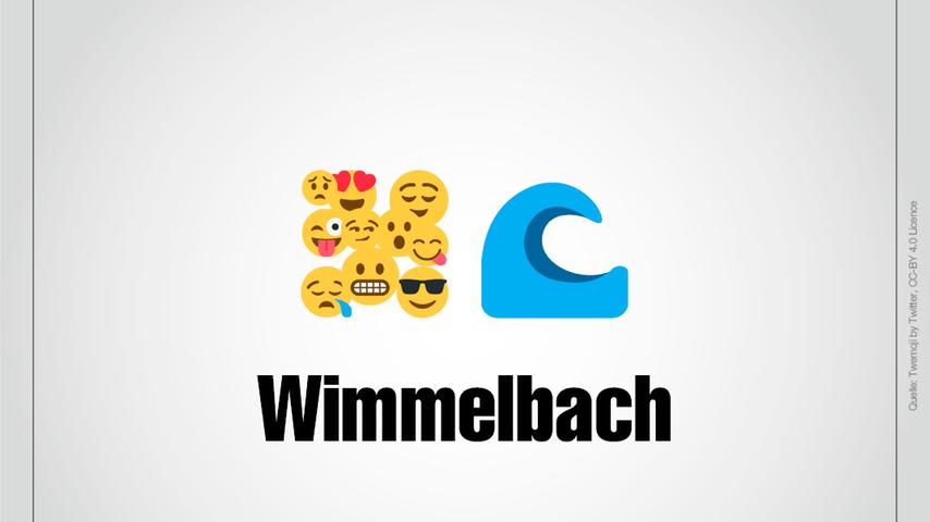 Ganz viele Smileys als Wimmelbild und ein Bach: Das ist Wimmelbach.