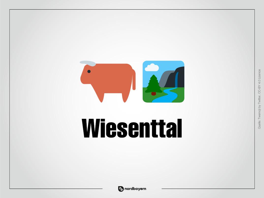 Wiesenttal: Das Wisent schreibt sich zwar ohne ie, aber lautmalerisch besteht Wiesenttal aus einem Wisent und einem Tal.