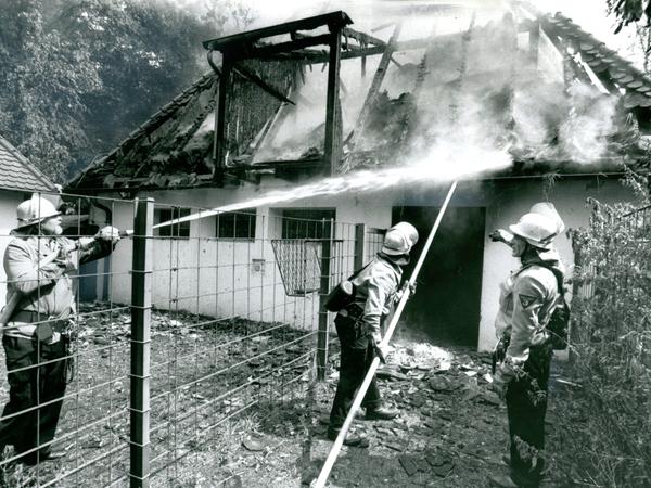 1995 brannte das Kamelhaus im Nürnberger Tiergarten. Glücklicherweise wurden keine Tiere verletzt.