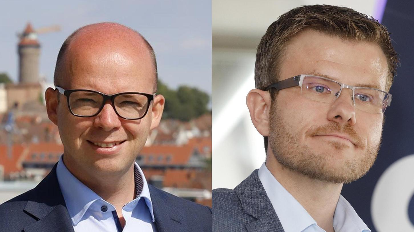 Thorsten Brehm (links) kämpft für die SPD um den OB-Posten, Marcus König geht für die CSU ins Rennen.