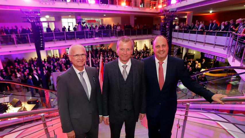 Die drei Nürnberger Bürgermeister Klemens Gsell, Ulrich Maly und Christian Vogel (v.l.n.r.) waren beim gut besuchten Neujahrsempfang im Messegelände selbstredend ebenfalls vertreten.