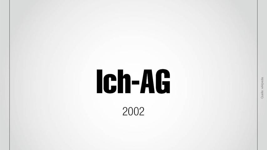 2002 hatte der Begriff "Ich-AG" den unrühmlichen Titel gewonnen: In ihrer Begründung gegen das Schlagwort aus dem Hartz-Konzept hatte die Jury angemerkt, dass der Begriff eine "Herabstufung menschlicher Schicksale auf ein sprachliches Börsenniveau" sei.
