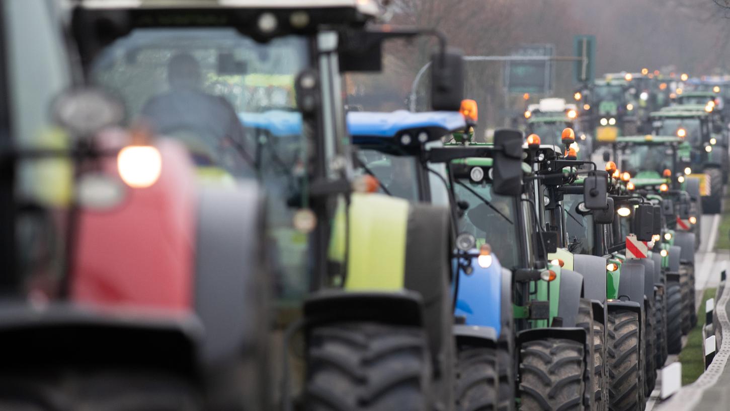 Erneut kommt es zu Demonstrationen von Landwirten in Franken - diesmal in Nürnberg.