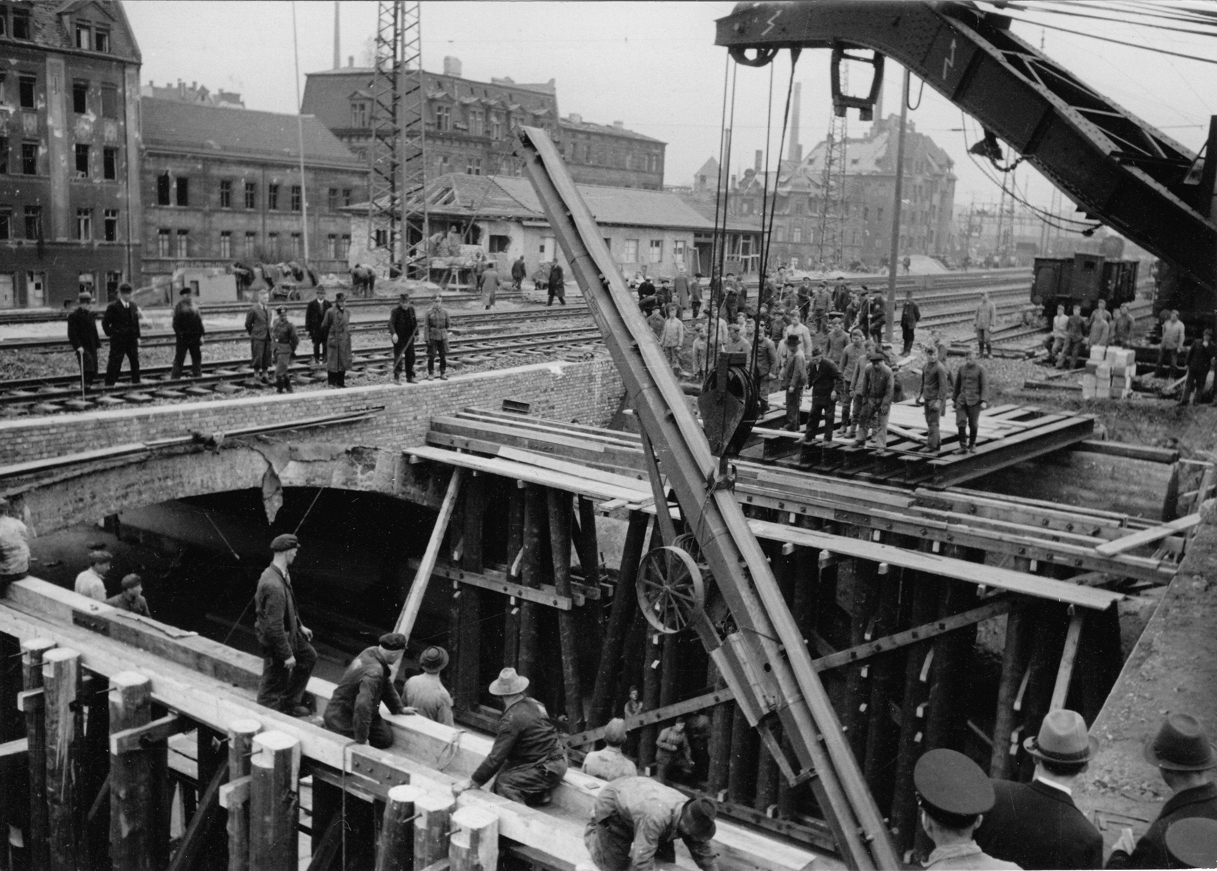 Großbaustelle am Marientunnel neben dem Hauptbahnhof: Die Kriegsschäden wurden beseitigt.