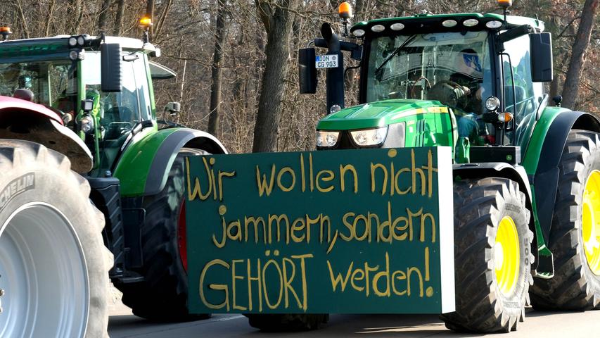 Mit diesen Parolen fuhren die Landwirte nach Nürnberg zum Demonstrieren