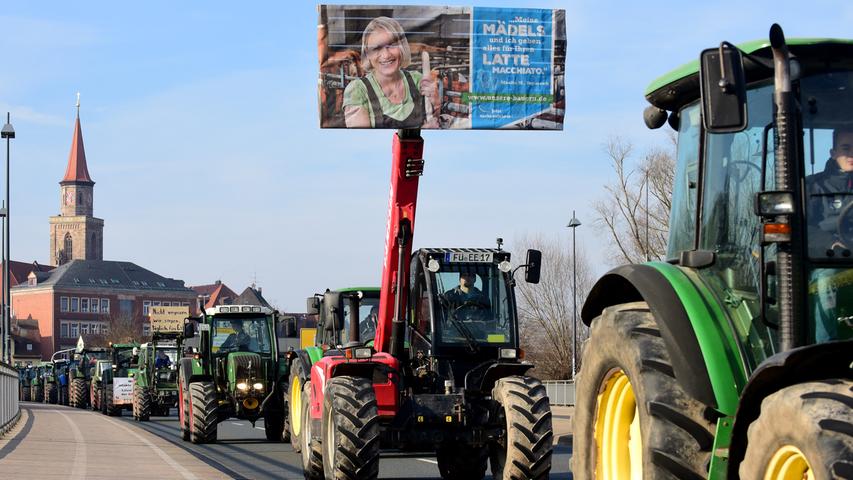 Protestierende Bauern rollen durch Fürth und den Landkreis