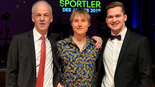 Bei den Männern gewann Kletterer Alexander Megos (Mitte) mit 46,3 Prozent aller Stimmen vor Gert Hanusz (links) und Nikita Rodenko.