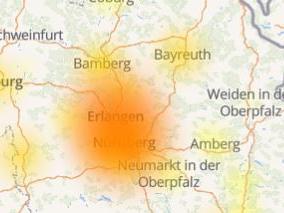 In der Region hatten vor allem Vodafone-Kunden aus Nürnberg und Erlangen Beeinträchtigungen über die Seite allestoerungen.de gemeldet.