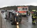 Sturm PKW Anhänger umgeworfen Sturm PKW Anhänger umgeworfen