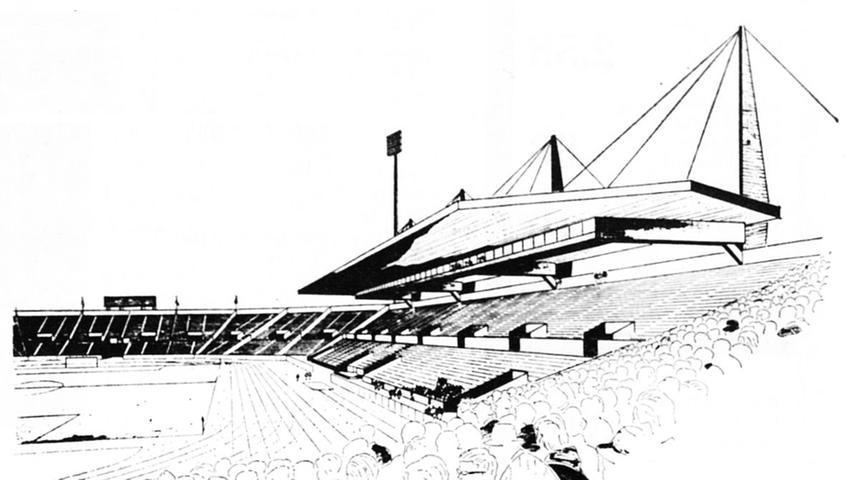 So sahen die Pläne für den Umbau aus. Für die Fußball-Weltmeisterschaft 1974 wollte sein Stadion ausbauen, um doch noch Austragungsort zu sein. Hier geht es zum Artikel vom 5. Februar 1970: Fußball-WM ist ein Stück nähergerückt