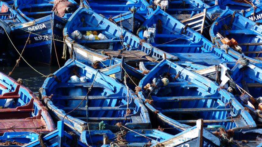 Diese Fischerboote im Hafen von Essaouira (Marokko) lichtete Silvia Gallenz aus Frensdorf ab. Stimmen: 30.