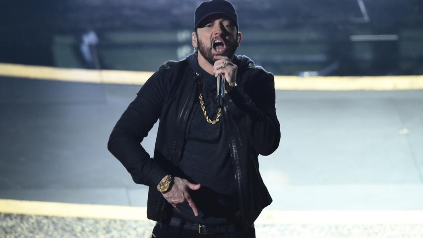 US-Rapper Eminem präsentierte am Abend seinen Hit "Lose Yourself".