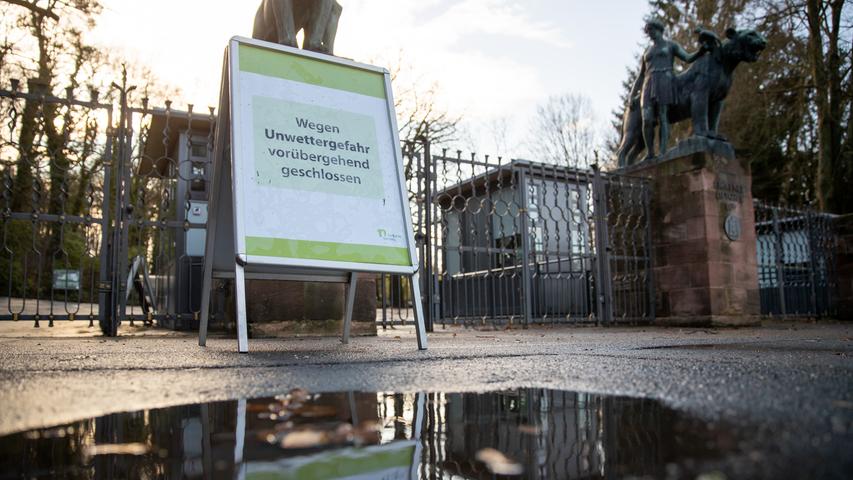 Wegen Unwettergefahr bleibt der Nürnberger Tiergarten am Montag für den Publikumsverkehr geschlossen.