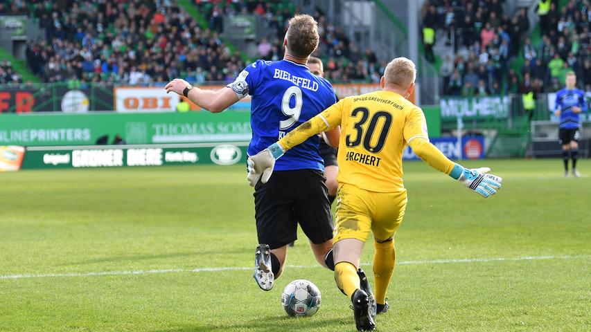Bescheiden gegen Bielefeld: Das Kleeblatt verliert mit 2:4