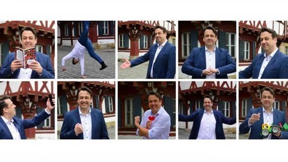 Interview ohne Worte: Landratskandidat Reiner Büttner macht Polit-Pantomime