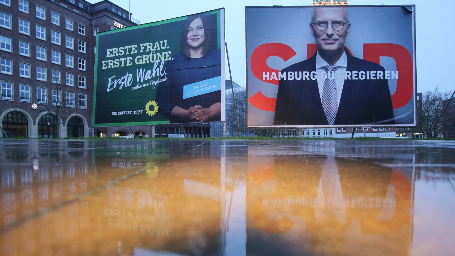 Wie schneiden die Regierungsparteien SPD und Grüne bei der Bürgerschaftswahl in Hamburg ab?