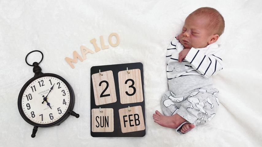 Mailo erblickte am 23. Februar 2020 in der Klinik Hallerwiese das Licht der Welt. Der kleine Mann brachte nach der Geburt ein stolzes Gewicht von 2830 Gramm bei einer Körpergröße von 52 Zentimetern auf die Waage.