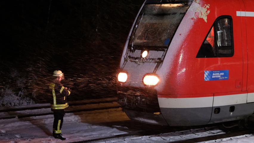Auf der Bahnlinie Nürnberg - Treuchtlingen stürzte bei Rednitzhembach ein Baum auf die Gleise.